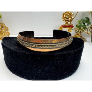 Vintage Retro Solid Copper Cuff Bracelet Boho Unisex Adjustable 7.5"